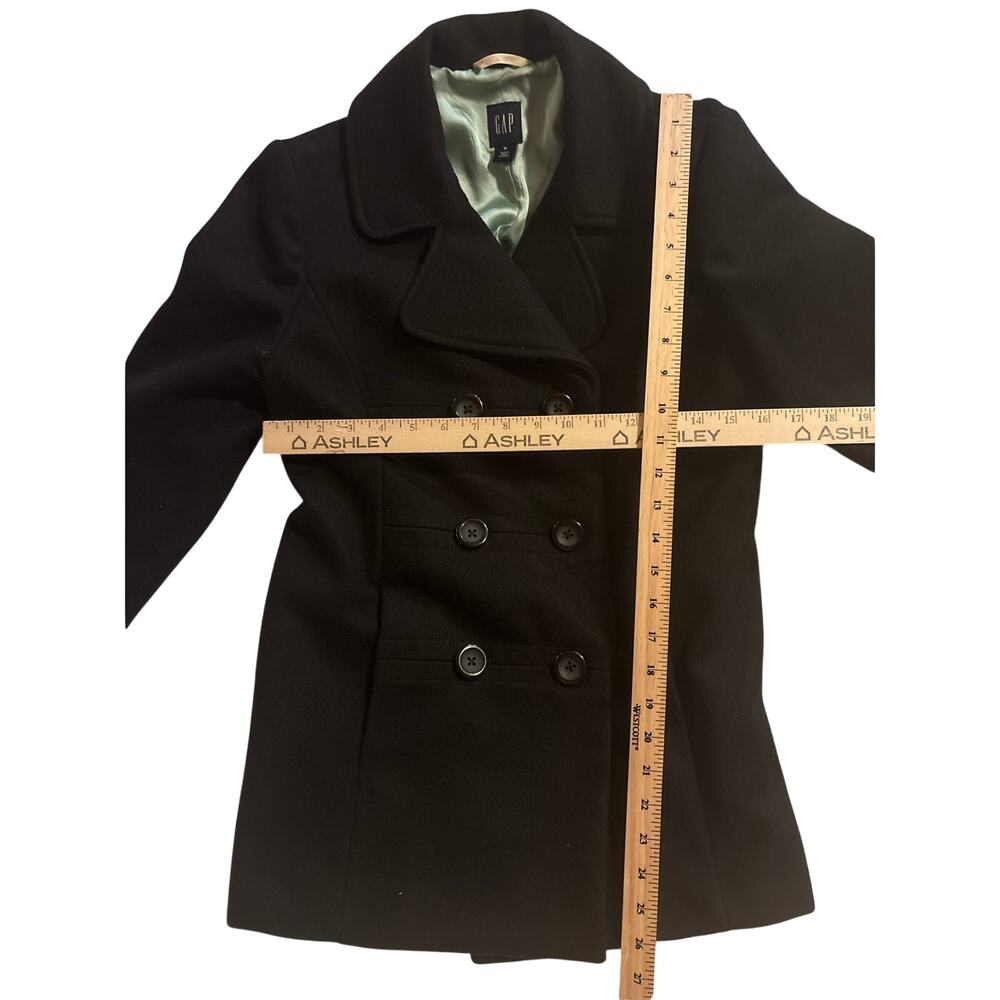 GAP Black Wool Blend Peacoat – Women’s Size Medium – Double Breasted - Picture 2 of 7